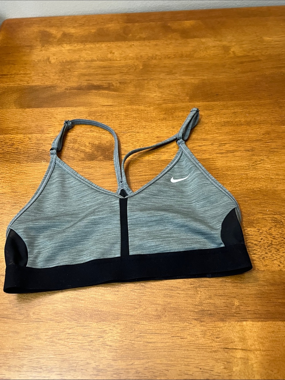 Nike Gray and Black Lightweight Sports Bra Size SMALL